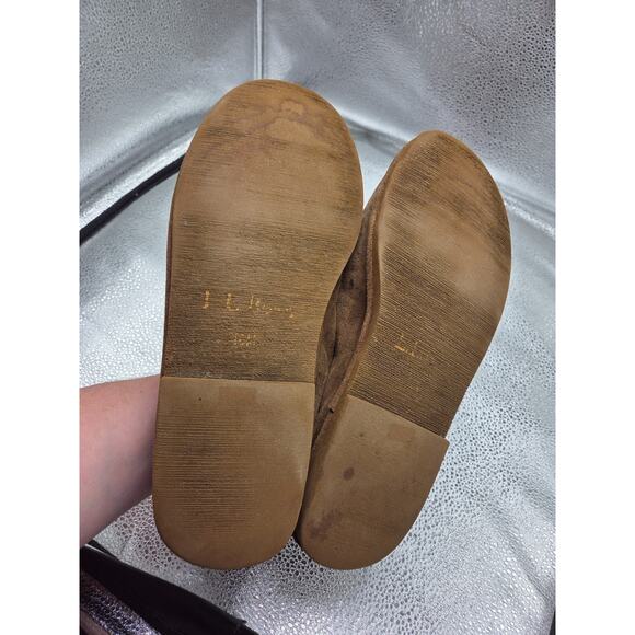 LL Bean ‘Wicked Good” Sheepskin Suede Brown Slip Ons House Slippers Shoes 10M - Picture 9 of 10